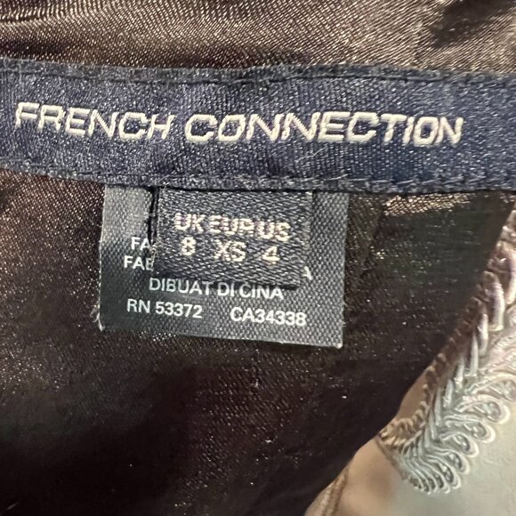 NWT French Connection Black Pink Floral Fit & Flare Mini Dress, Size 4 - Picture 14 of 16